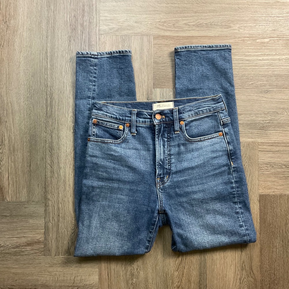 Madewell The Perfect Vintage High Rise Tapered Jeans Womens 25 Blue Cotton Wool
